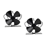 Ciieeo 2 Stck. Leiser Kaminventilator aus Wärmebetriebener Ofenlüfter zur Effizienten Luftzirkulation für Kaminöfen und Holzöfen für Gemütliche Winterabende