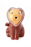 100 North Löwe mit herzförmiger Mähne, Symbol für Mut und Liebe, 10,2 x 5,7 cm, braun, geschnitzter Speckstein, Sammelfigur