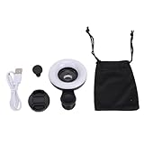 YUEHISY 15x Makroobjektiv Füllen Leichte, Tragbare Verstellbare Helligkeit 5 Level mit Beleuchtung 3000K 6500K, für die Videoaufnahme der Telefonfotografie
