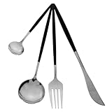 HOMOBABE Besteck Set Teiliges Cutlery Set für Zuhause Büro und Hotel Spülmaschinenfest Design für Steakliebhaber Langlebig und Elegant