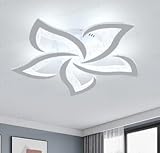 SENQIU LED Deckenleuchte, 60W Kreative Blume Design Deckenlampe, Weiß Modern Wohnzimmerlampe, Acryl Deckenbeleuchtung LED Lampen für Wohnzimmer, Schlafzimmer, Kinderzimmer, Esszimmer, 3000K