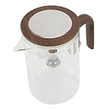 Lazmin112 Glas-Teekanne mit Teesieb, Premium-Edelstahl-One-Touch-Teebereiter, Transparenter Teekessel für den Heimgebrauch, 600 Ml Fassungsvermögen