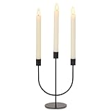 Sziqiqi Kerzenhalter Kerzenständer für Stabkerzen Halloween, Kandelaber Kerzenhalter 3-Armig Schwarzer Kerzenleuchter für Kegelkerzen für Hochzeit Tisch Mittelstücke Weihnachten Mantel Dekor