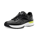 FitVille Extra Weit Tennisschuhe Herren Fitnessschuhe Squashschuh Atmungsaktiv Training Pickleball Schuhe für Tennis Walking Laufen Fitnessstudio Schwarz 43 EU X-Weit