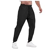 RUMAOZIA Ice Silk Hosen Herren Chino Hose Sport Hosen Freizeithose Schnelltrocknende Elastische Taille Jogginghose mit Kordelzug Lang Lässige Atmungsaktiv Hosen Leicht Slim Fit Trainingshose