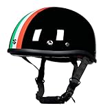 Motorrad Halbhelme Retro Halbschalenhelm JetHelm Motorradhelm Roller Helm mit Schnellverschluss Schnalle ECE-Zertifizierung Braincap für Mopedhelm Bike Cruiser Chopper Scooter Offenem Helm(3,L 57~58CM