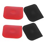 VALICLUD 4 Stück Teiliges Küchenschaber Robuste Schaber für Topfreinigung Brotschneiden und Tortendekoration Rot und Schwarz für Täglichen Gebrauch