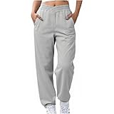 NSICBMNO Jogginghose mit weitem Bein für Damen, Winterhose, elastische Taille, Cargohose, überkreuzte Taille, Yogahose, ausgestellte Leggings, Joggen, Activewear, Leggings, lockere Passform