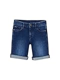 Vertbaudet Jungen Jeansshorts Basic, Bundweite verstellbar Blue Stone 134