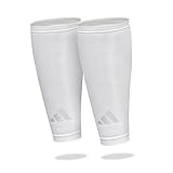 adidas Aeroready Waden Kompression, feuchtigkeitsabsorbierende Beinlinge, atmungsaktiv, leicht, elastisch, reflektierend (Weiß, S/M)