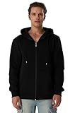 Smith & Solo Hoodie Herren Reißverschluss – Sweatjacke Kapuzenjacke Zipper Kapuzenpullover Hoodies Männer Kapuzenpulli Regular Fit (Schwarz L)