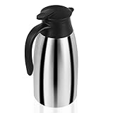 Thermokanne 2 Liter, Isolierkanne 304 Edelstahl Isolierte, Kaffeekanne Thermo Doppelwandige Vakuum, Teekanne 24 Stunden Wärmedämmung, Thermoskanne für Kaffee, Tee, Wasser, Getränk, Warmhaltekanne