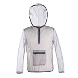 Wedhapy Mückenanzug mit Kapuze Mückennetz Sommer-Mesh-Insektenschutzkleidung atmungsaktiv wanzenfest leicht Mückenschutz für Angeln Camping Outdoor XXL