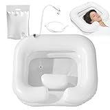 Haarwaschbecken für Bettlägerige, Aufblasbares Haarwaschbecken Mit Duschkopf und Wassersack, Haare waschen im Bett mit 1M Ablaufschlauch, für Schwangere, Verletzte und Behinderte Senioren