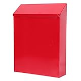 SOLUSTRE Wandbriefkasten Europäischer Stil aus Metall mit Schloss Dekorativer Briefkasten für Schmale Briefe Wandmontierbar Glatte Oberfläche Vielseitig für Büro und Zuhause