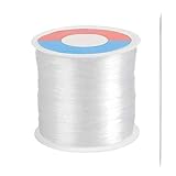 500m klarer Nylonfaden 0,3mm Polyamidfaden Starker Nylondraht Transparente Schnur zum Aufhängen von Ornamenten, Schmuckherstellung, Nähgarn Durchsichtig Transparenter Perlenfaden mit Perlennadel