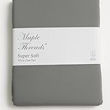 Maple Threads Mikrofaser-Spannbetttuch und Kissenbezug, superweich, 100 % Polyester, erhältlich in Einzel-, Doppel-, King-Size-Größen, pflegeleicht (Grau, 1 Paar)