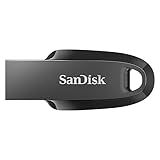 SanDisk Ultra Curve 3.2 Flash-Laufwerk 64 GB (bis zu 100 MB/s Lesen, RescuePRO Deluxe-Software, Schlüsselringöse) Schwarz