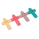OVAQUIXI Silikon Baby Teether Toy Cross Design Grip Training für Babys Zahnfleisch Kauen Spielzeug 4PCS Set