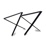 modern LOFT art Tischbein Schwarz - Metall X-Form - 2X Tischgestell Flachstahl 80x10 mm - DIY Tischkufen für Wohnzimmertisch, Esstisch - Breite 40 cm, Höhe 72 cm