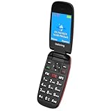 CHAKEYAKE Seniorenhandy ohne Vertrag, Klapphandy Mobiltelefon mit Großen Tasten, 2G GSM Handy für Senioren mit 1.7 Zoll Farbdisplay, Dual SIM, SOS Notruftaste, Taschenlampe (Schwarz Rot)