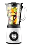 Trisa Standmixer Diners Edition Weiss, 500W, 1.5L Glasbehälter, 2 Geschwindigkeitsstufen, Pulse-Funktion, Edelstahlmesser, abnehmbar, für Smoothies & Crushed Ice