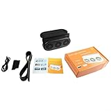 Niceminiwall Solarbetriebener Auto-Lüftungsventilator mit Dreifach-Kopf-Design, USB-Ladeanschlüsse, Luftreiniger-Funktion, ABS-Konstruktion für Fahrzeuginnenraumkühlung (schwarz)