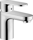 hansgrohe Vernis Blend - Waschtischarmatur ohne Ablauf, Wasserhahn Bad mit Auslauf Höhe 70 mm, Mischbatterie Waschbecken wassersparend (EcoSmart), Chrom