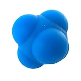 Sosoport Sechseckiger Silikon Reaktionsball Agility Hüpfball 1 Stück Blau Langlebig Vielseitiges Training für Reflexe und Hand Augen Koordination