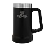 Stanley Adventure Vacuum Stein 709 ml - Thermobecher mit Henkel Hält Bier für 7 Stunden Kalt - Vintage-Inspirierte Bierkrug - Spülmaschinenfest - Matte Black