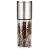 YC Kitchen Salz und Pfeffermühle, Salzmühle nachfüllbar, Gewürzmühle,Verstellbare Grobheit Schwarze Pfeffermühle, Meersalzstreuer aus Edelstahl mit Keramikrotor (1 Stück)