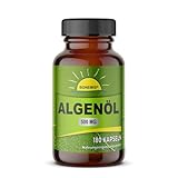 Algenöl Kapseln (vegane Alternative zu Omega-3-Fischölkapseln). 180 Softgelkapseln à 500 mg im Glas, Bonemis®