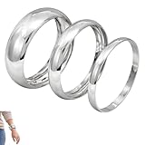 MmotZsb 3 Stück Breiter Armreif Damen, Armreifen Set, Silber Armreif, Bangles für Alltag und Party, Minimalistischer Schmuck für besondere Anlässe