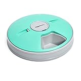 Amazon Basics Elektronisch zeitgesteuerter Futterautomat für Haustiere, 6 Portionen, 1er Pack, 30 cm x 50 cm x 5 cm, Türkis,Hund