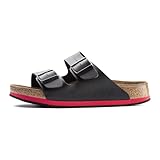Birkenstock Classic Arizona Birko-Flor, Unisex-Erwachsene Pantoletten, 42 EU Schmal, Schwarz