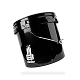 Magic Bucket | Wascheimer für Auto Handwäsche Schwarz | 3,5 US GALLONEN ca. 13 Liter | kompatibel mit Grit Guard, Detail Guardz Dirt Lock, Chemical Guys Dirt Trap, Gamma Lids