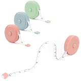 Maßband Körper,Automatisch Einziehbares Maßband,Massband Nähbedarf,3 Stücke Maßband Nähen,Schneidermaßband,Schneider Maßband,Körpermassband,Maßbänder Zum Nähen,Messband Körpergröße(Blau,Grün,Rosa)