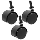 SOLUSTRE 3 Stück Staubsaugerrollen Kunststoff Lenkrollen mit Kugellager und Schutzabdeckung Geräuscharm für Industriegeräte