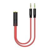 3,5-Mm-Klinke-Mikrofon-Headset-Audio-Splitter-Kabel - Pc-Buchse Auf 2 3,5-Mm-Stecker, Kopfhörer-Mikrofon-Aux-Verlängerungskabel | Y-Splitter-Audio Für Telefoncomputer Gleichzeitig (0,22 M)