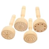 WEKAMOS 4 Stück Holzspielzeug Knetformen Teilig Praktische DIY Tonwerkzeuge für Langlebige Holzmodelle zum Kreativen Basteln mit Modelliermasse Zubehör für Tonarbeiten