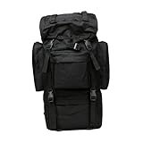 Harilla Wanderrucksack, Tagesrucksack für Herren, robuster Rucksack, Bergsteigerrucksack, Kletterrucksack für die Jagd, Outdoor-Rucksackreisen, Schwarz