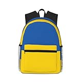 Zhuanyun Leichter und bequemer Rucksack mit Flagge der Ukraine – klassische, stilvolle Tagestasche, geeignet für Reisen, Sport, Arbeit, Schwarz, Einheitsgröße