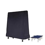 Gurkkst Premium-Tischtennis-Abdeckung, volle Größe, Ping-Pong-Tisch, wasserdichte Abdeckung, für drinnen und draußen, schwarz (185 x 70 x 165 cm)