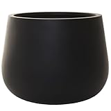 VIVANNO Blumentopf Pflanztopf Fiberglas GIRAR Anthrazit 37 cm