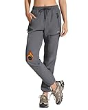 MOCOLY Damen Trekkinghose Thermo Skihose Winter Fleece Gefütterte Softshell Wanderhose Wasserdicht Warm Outdoor Hose Schneehose Langlaufhose Jagdhose Funktionshose Arbeitshose Grau 3XL