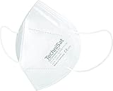TechniSat TECHNIMASK 2.0 - FFP2 Maske (5-lagige Gesichtsmaske mit hochwertigem Vlies, Mund- und Nasen-Bedeckung, dermatologisch getestet, Made in Germany) Farbe weiß - 5 Stück