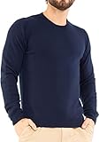 Marine Cashmere - O'Neck aus 100% Kaschmir für Herren, Pullover mit Rundhalsausschnitt, Made in Italy (Glück - XL)