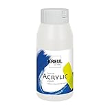 KREUL 17017 - Solo Goya Triton Acrylfarbe weiß, 750 ml Flasche, schnell und matt trocknend, Farbe auf Wasserbasis, in Studioqualität, vielseitig einsetzbar, gut deckend und ergiebig