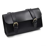 LUCKCDUO E Bike kompatible Hecktasche aus stabilem PU-Leder, ideal für Radfahrer (Schwarz)