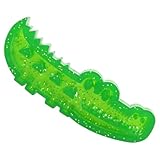 Interaktives Leckerli-Spender für Hunde, bissfest, quietschendes Kauspielzeug, Futteranreicherung Beißring für mittelgroße und große Hunde, Welpentraining, Spielzubehör, 12 x 4,5 x 2 cm